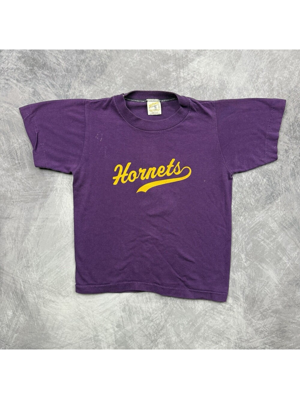 Vintage 70s Purple Hornets T Shirt Jersey Kids Small